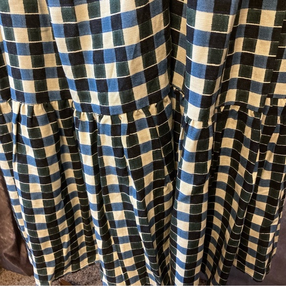 Ava & Viv Womens flutter short sleeve dress Blue gingham 1X - Picture 7 of 7